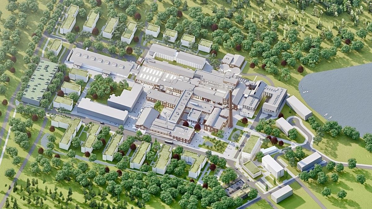 plan inwestycji polegającej na rewitalizacji papierni nad jeziorkiem w Mirkowie